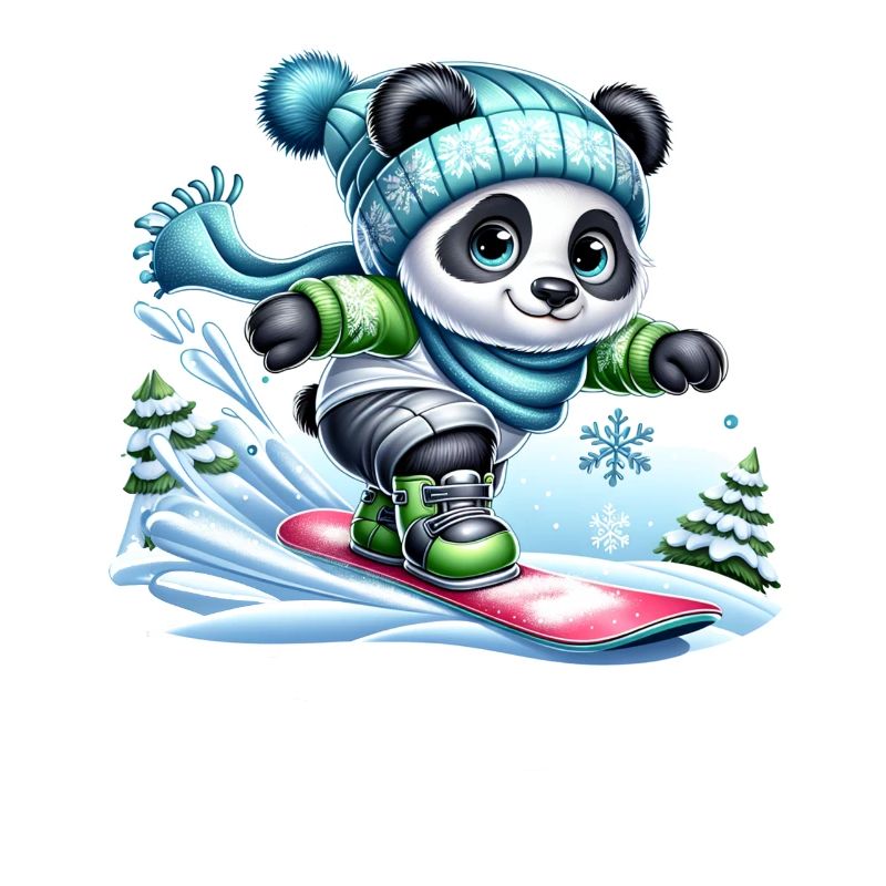 Mignon Snowboarder Panda
