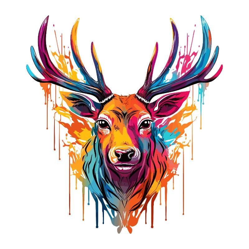 Cerf coloré