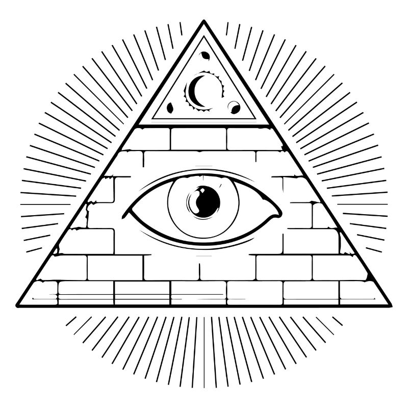 Pyramide de médaille de l'oeil maçon de la société secrète Illuminati