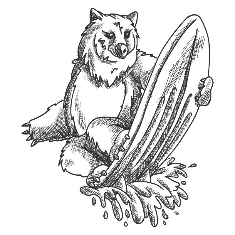 Surfender Bär