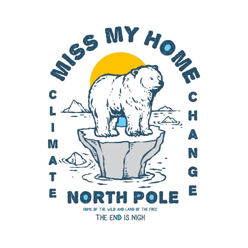 Eisbear Arctic climate change North Pole melting ice