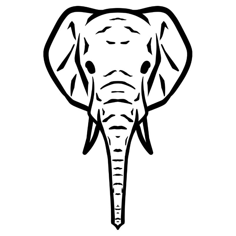 Elephant head symbol black