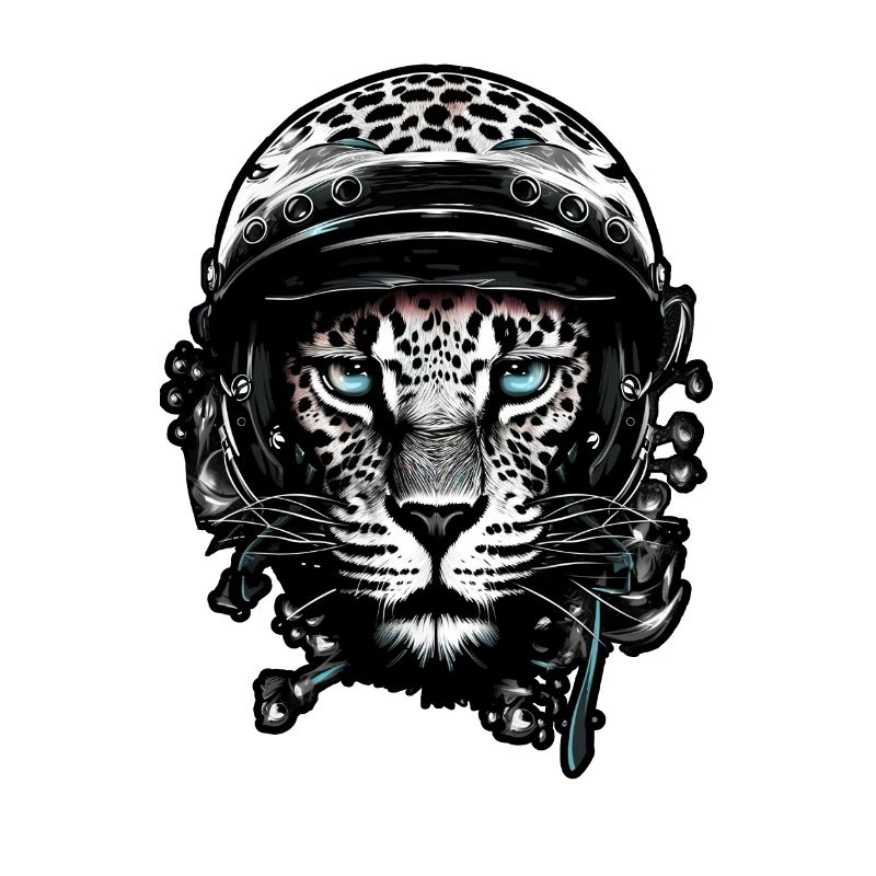Gepard, Leopard mit Helm , Digital
