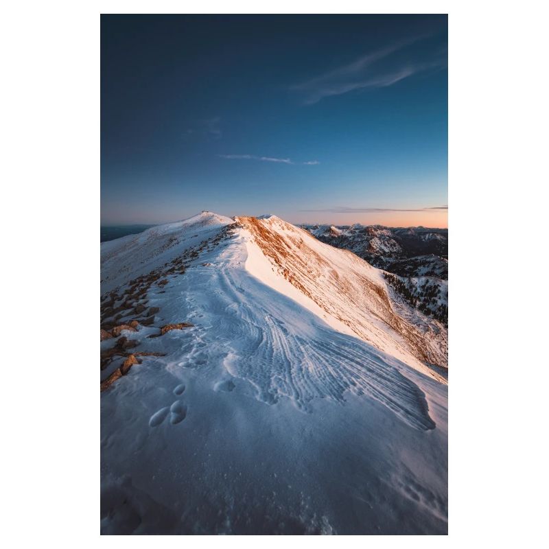 Alpen Glow On Agrafa mountain range in Greece