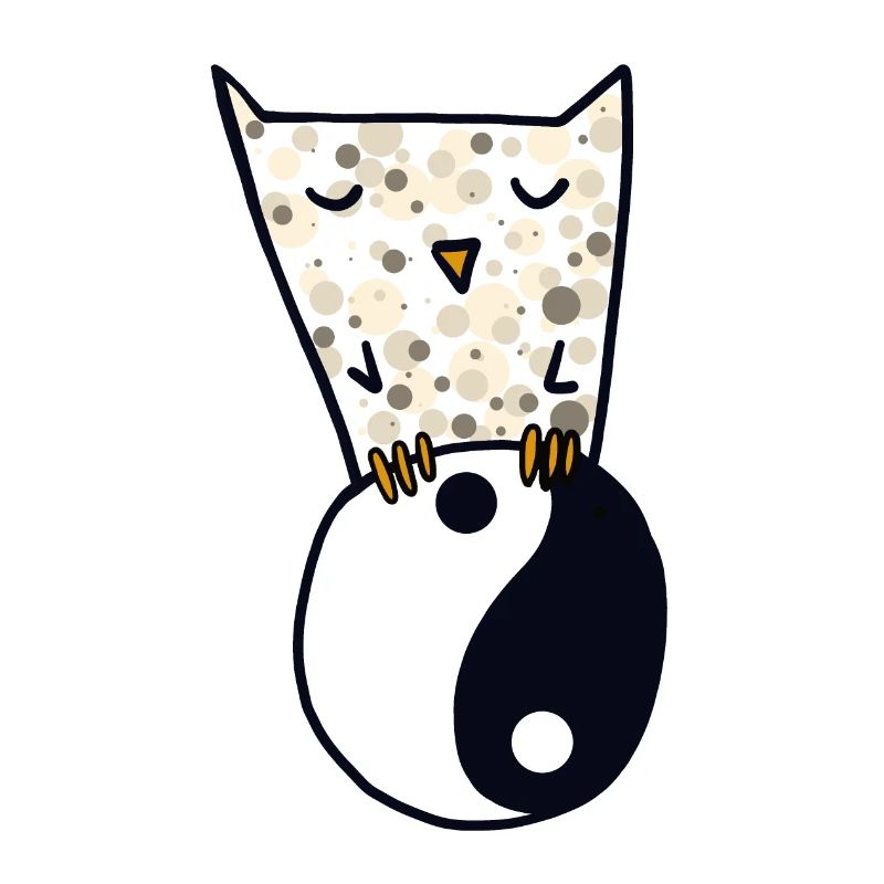Eule und yin yang