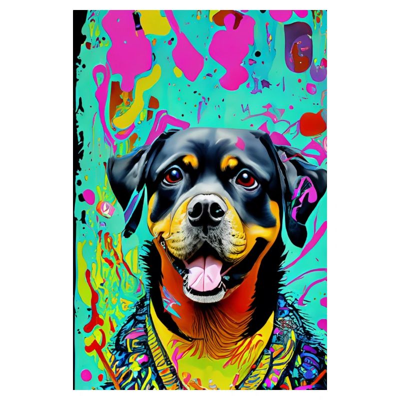 Impression pop art moderne | coloré | Rottweiler