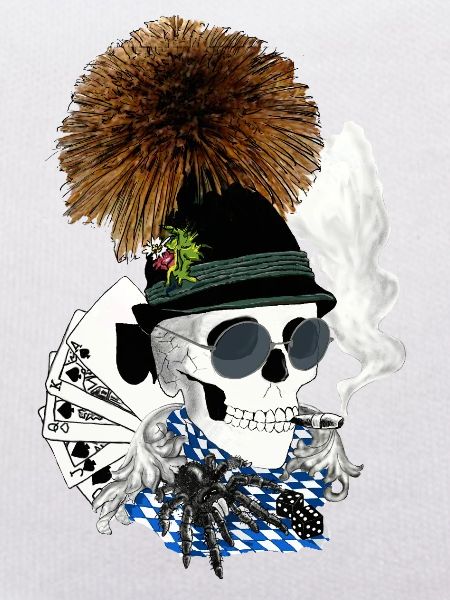 Wiesnskull mit Brille