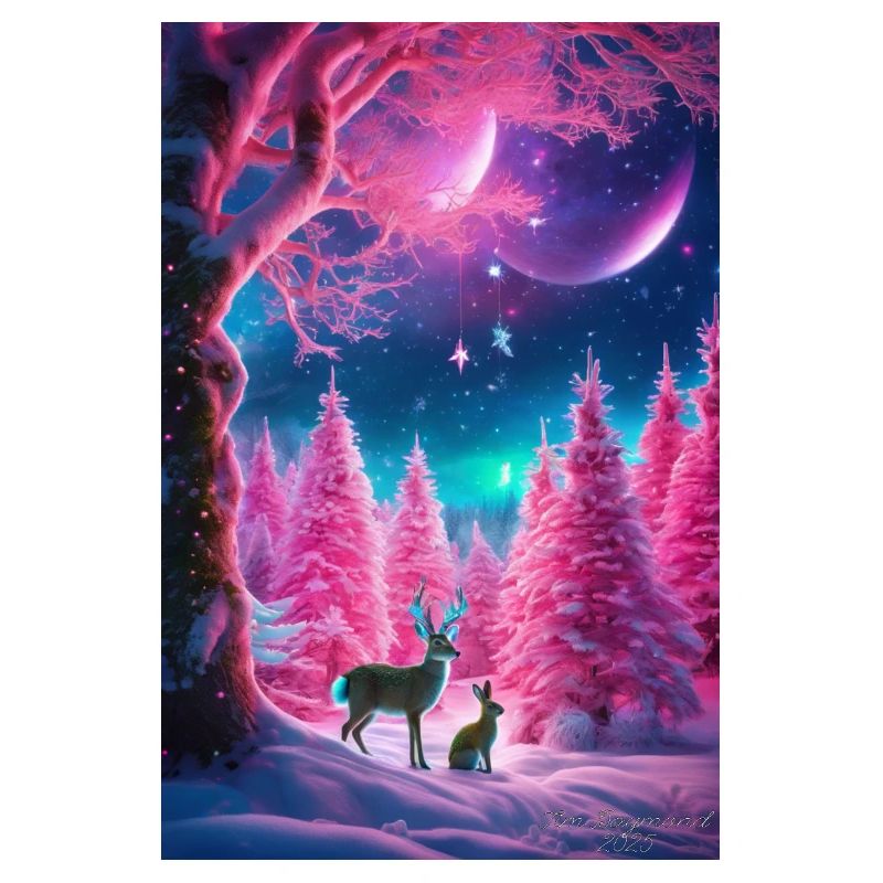 Neon Winter Deer Dream