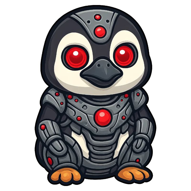 Penguin Robot Cyborg Sci-Fi Vision of the Future