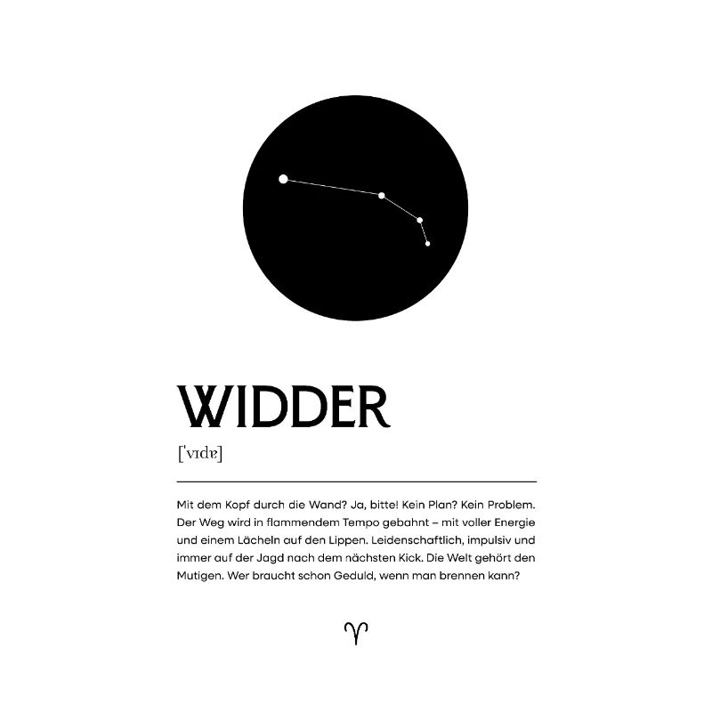 Sternzeichen WIDDER Poster Zodiac