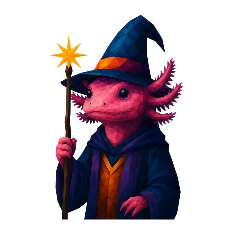 WPAP Animals - Axolotl Wizard Coat Wizard Hat