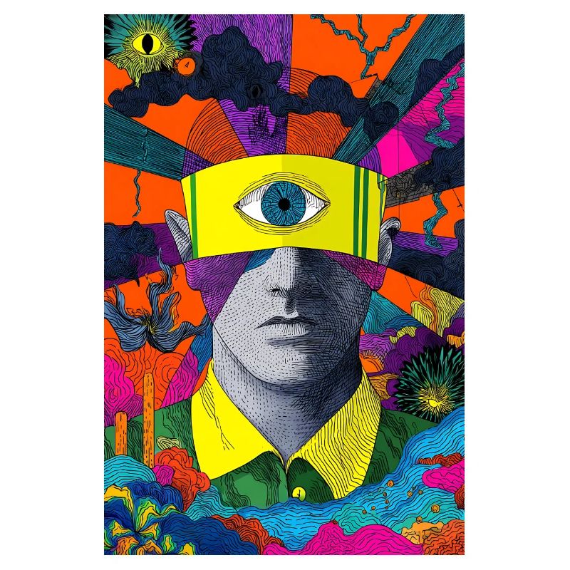 Visionäres Gesicht mit hypnotischem Blick