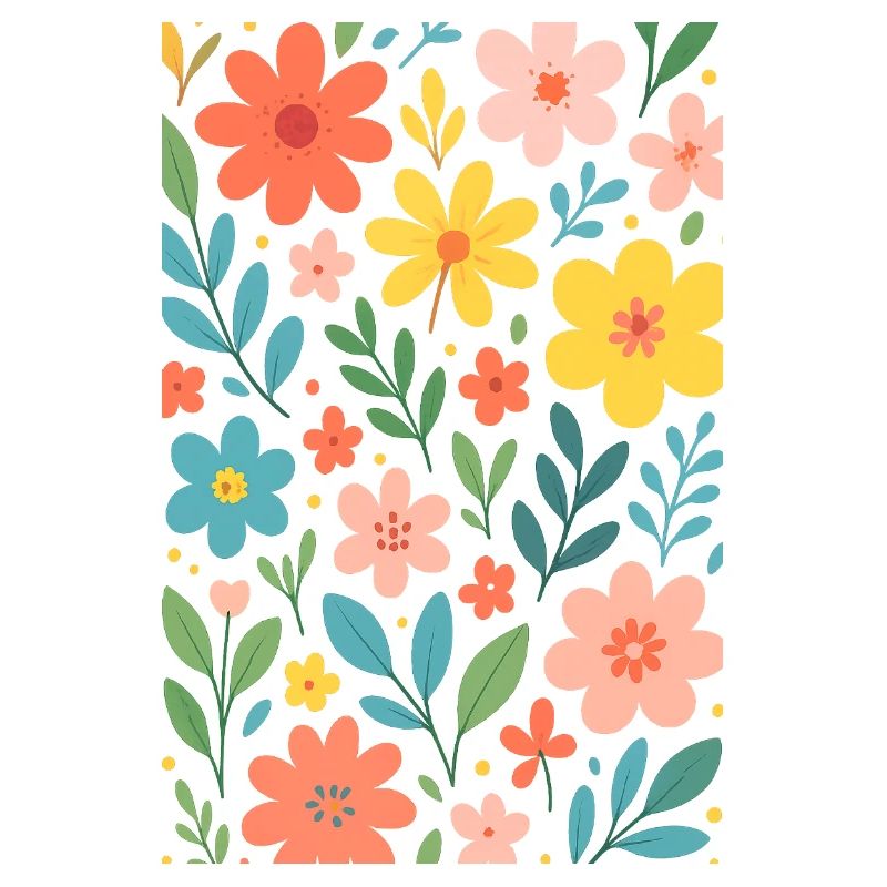 Floral patterns in pastel colours