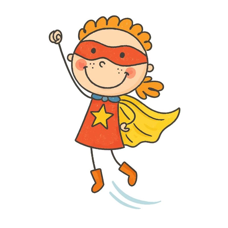 Fröhliches Kind Superheld Karikatur