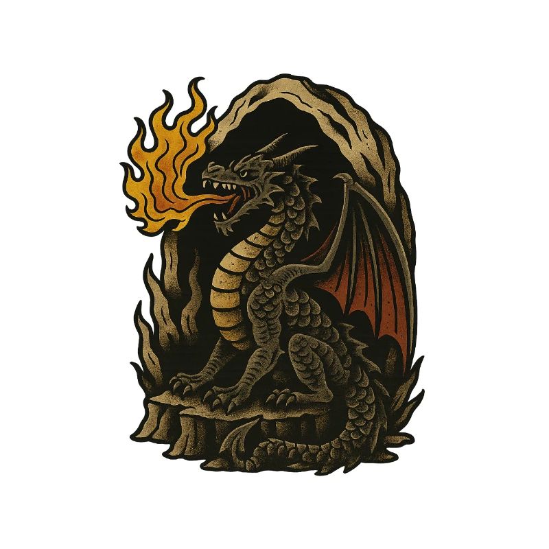 Flammender Drache