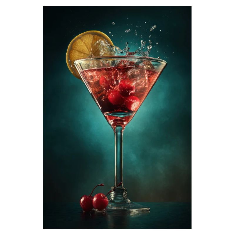 Purpurroter Kirsch-Martini-Spritzer