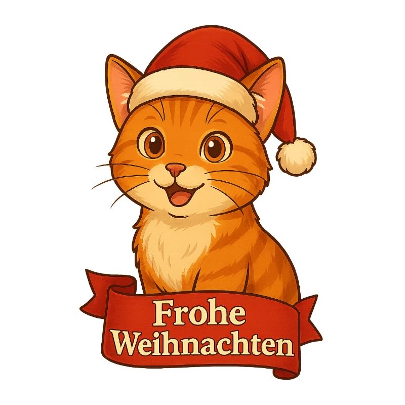 Katzenweihnachtskater mit Santa-Hut