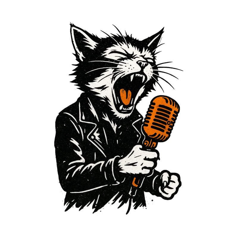 Cat rocker with microphone