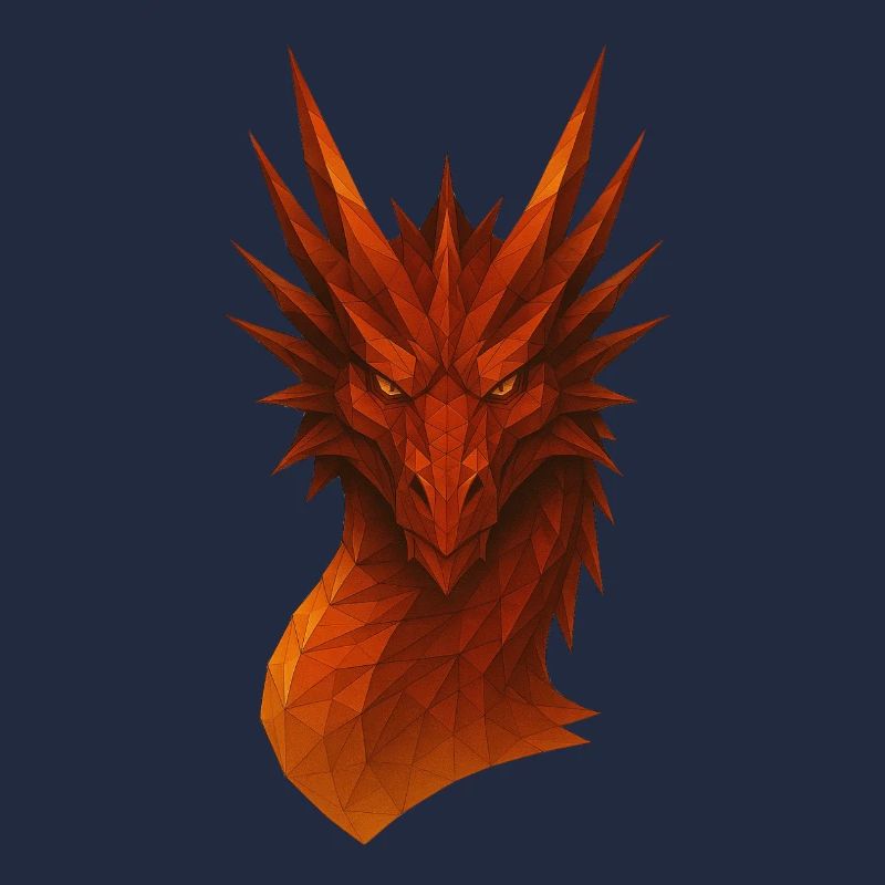 Flammender Lowpoly Drache