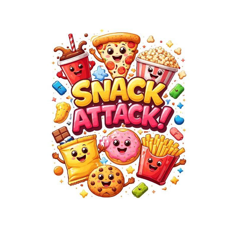 Snack Attack! Colorful snack heroes