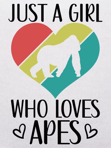 Affe Herz Silhouette Retro-Style