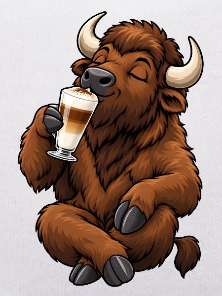  Bison mit Latte Macchiato
