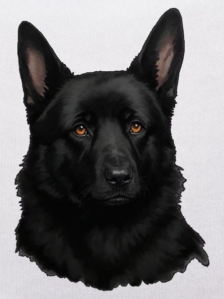 Schwarzer Schäferhund Kopf Portrait