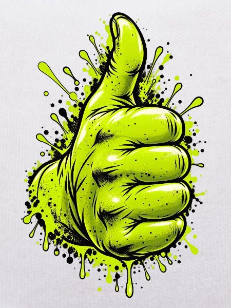 Neon Grüner Daumen Graffiti