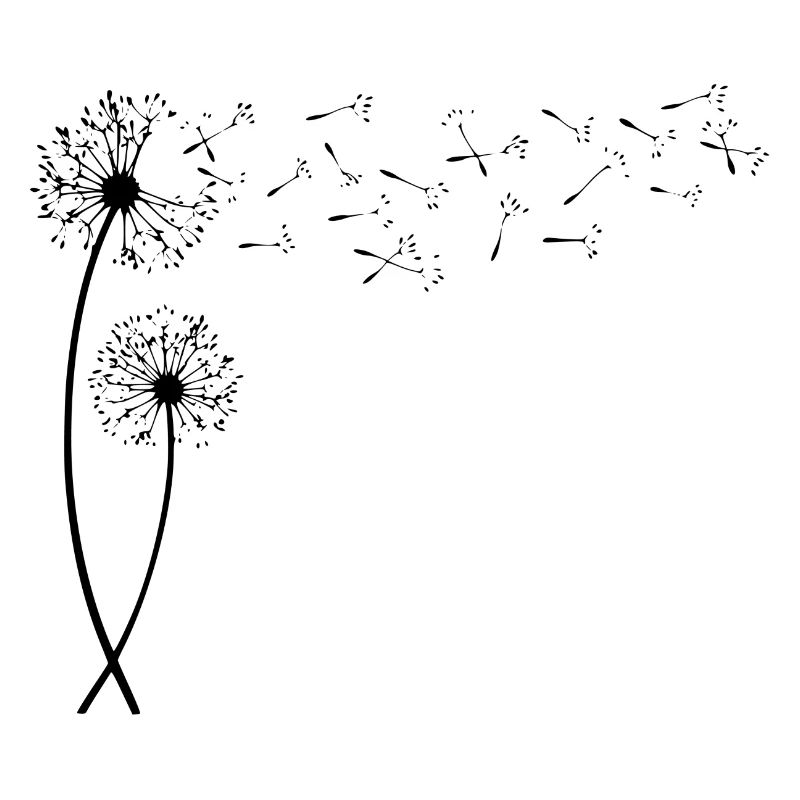 Pusteblume mit fliegenden Samen. Geschenk