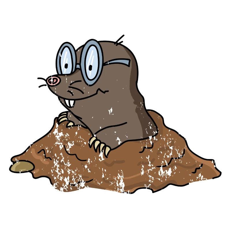 Retro vintage grunge style mole