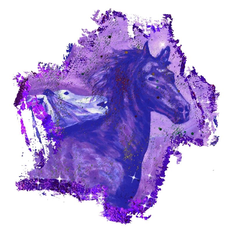 Pferde Galaxy Glitzer Lila