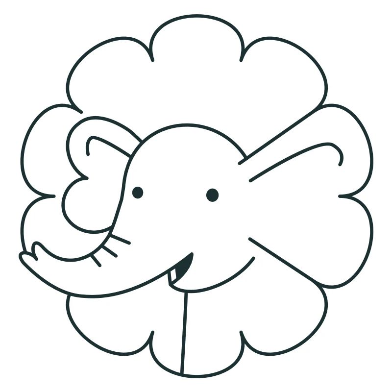 Hübscher Blumenelefant