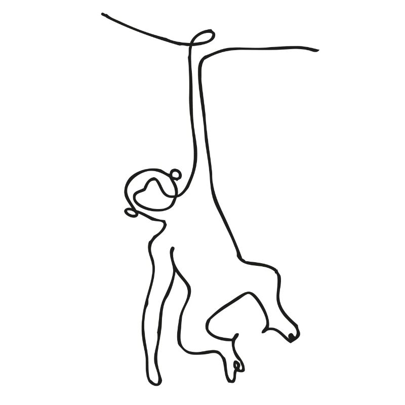 Monkey - Monkey - One-line drawing