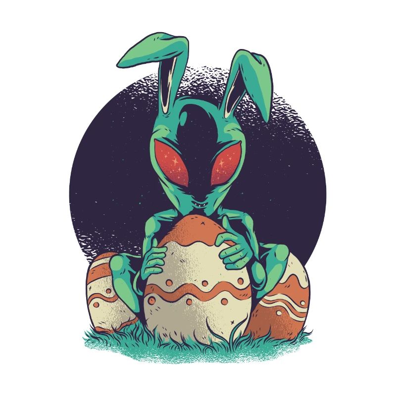 Pâques lapin de Pâques avec alien