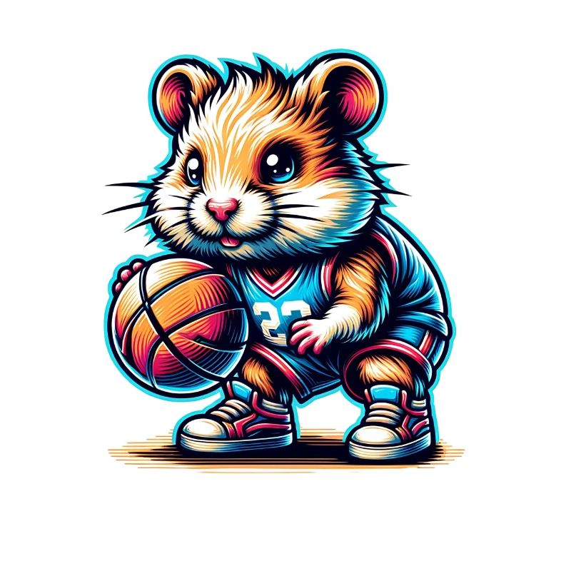 Équipe de joueurs de hamster de basket-ball cool