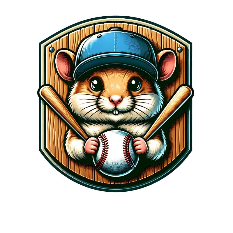Conception de lanceur de joueur de baseball de hamster cool