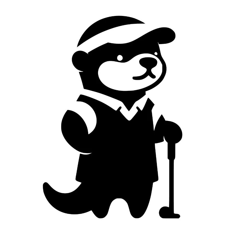 Otter Golf Silhouette Funny Golfer