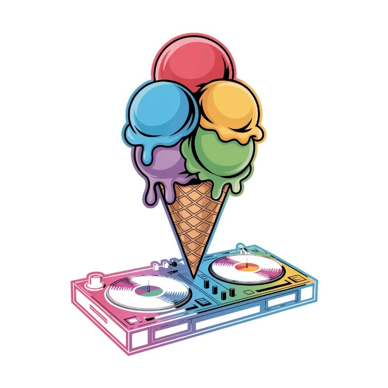 Dj Eiscreme Turntable Kunstwerk