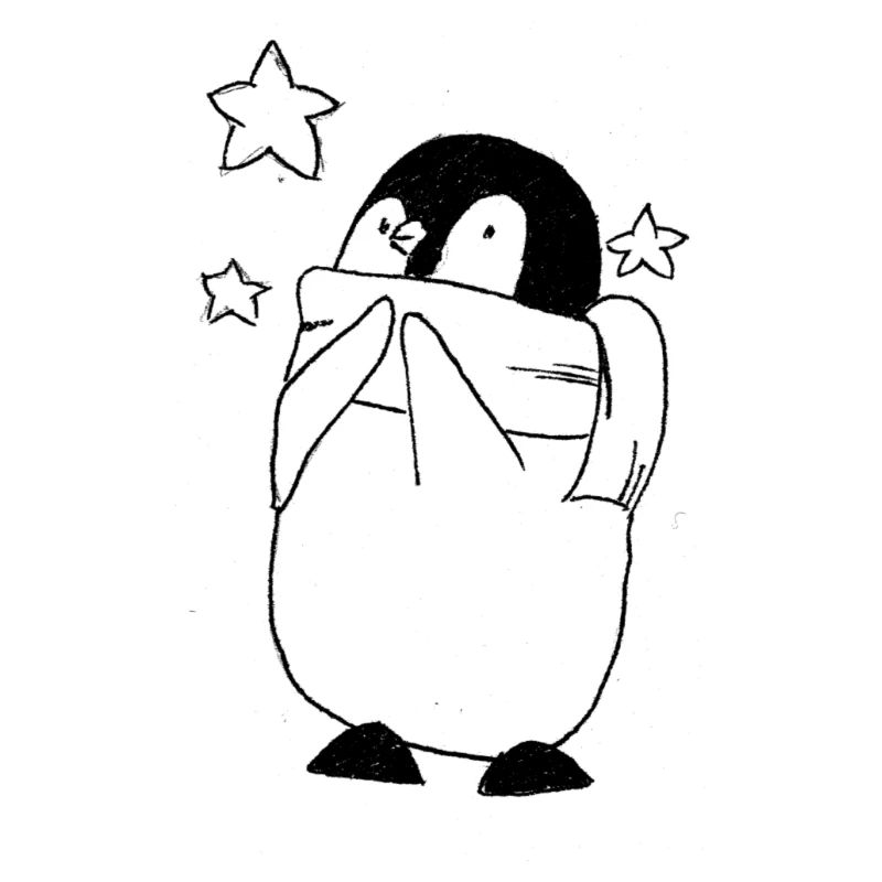 Pinguin mit sterne
