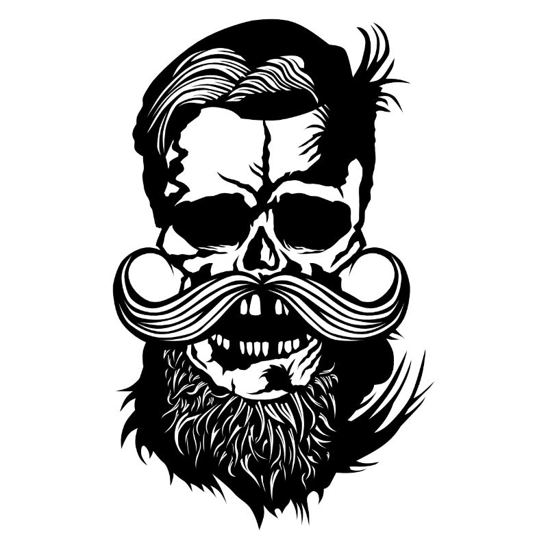 Tod Kopf hipster skull bart Bart Schnurrbart