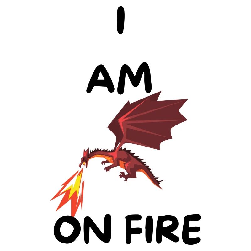 I'M ON FIRE -dragon spits fire - gift