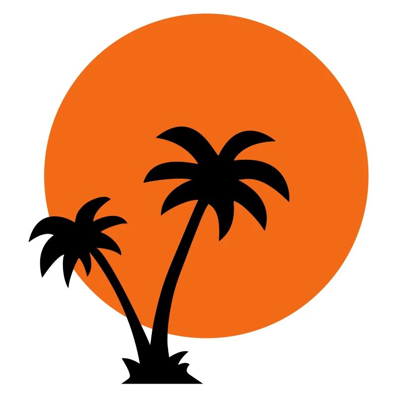 Palm trees and sun