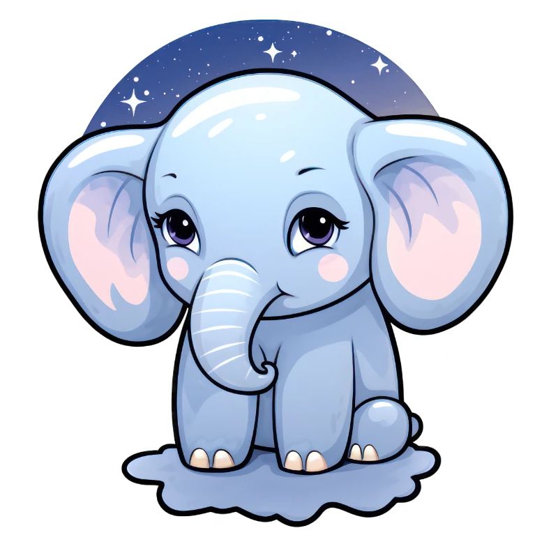Bébé éléphant Kawaii