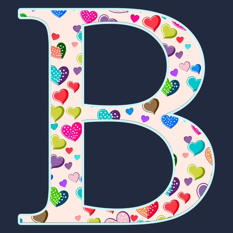 Customizable Monogram B Heart Pattern
