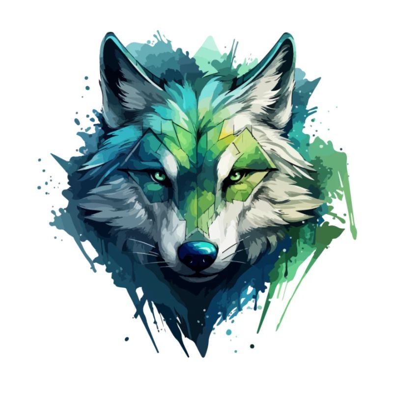 Blauer Wolf Graffiti