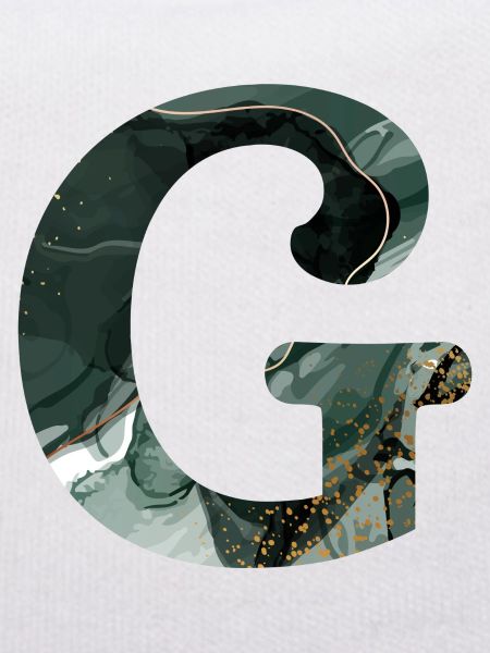 Letter g marbled green