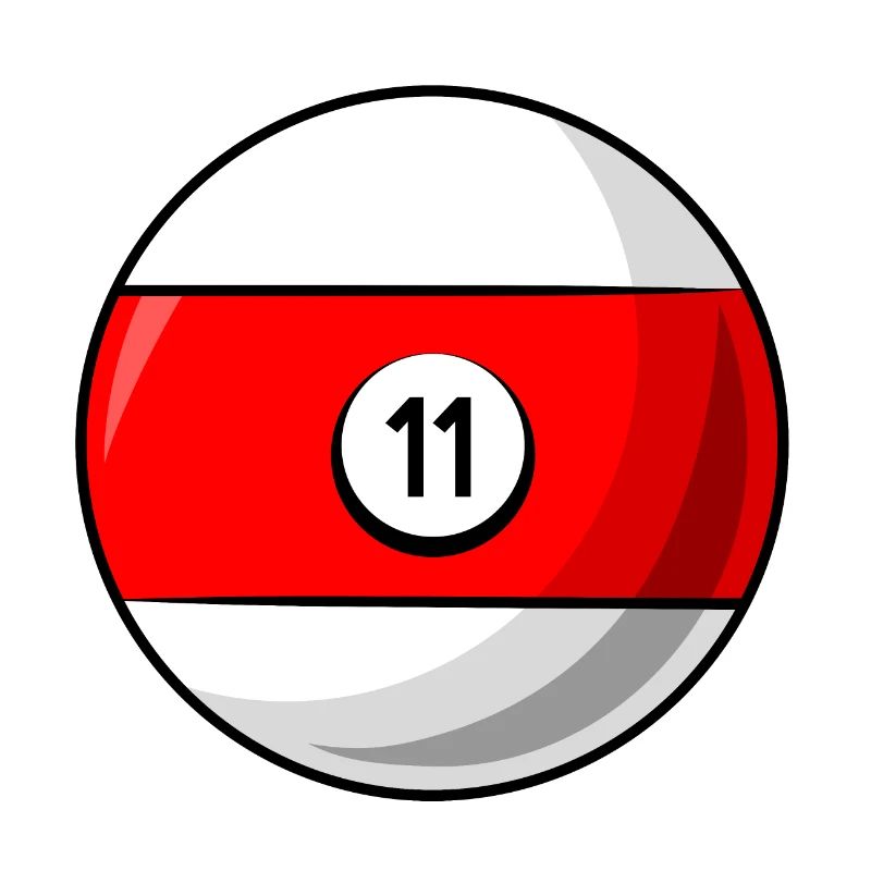 Billardkugel 11 rot Billard elf