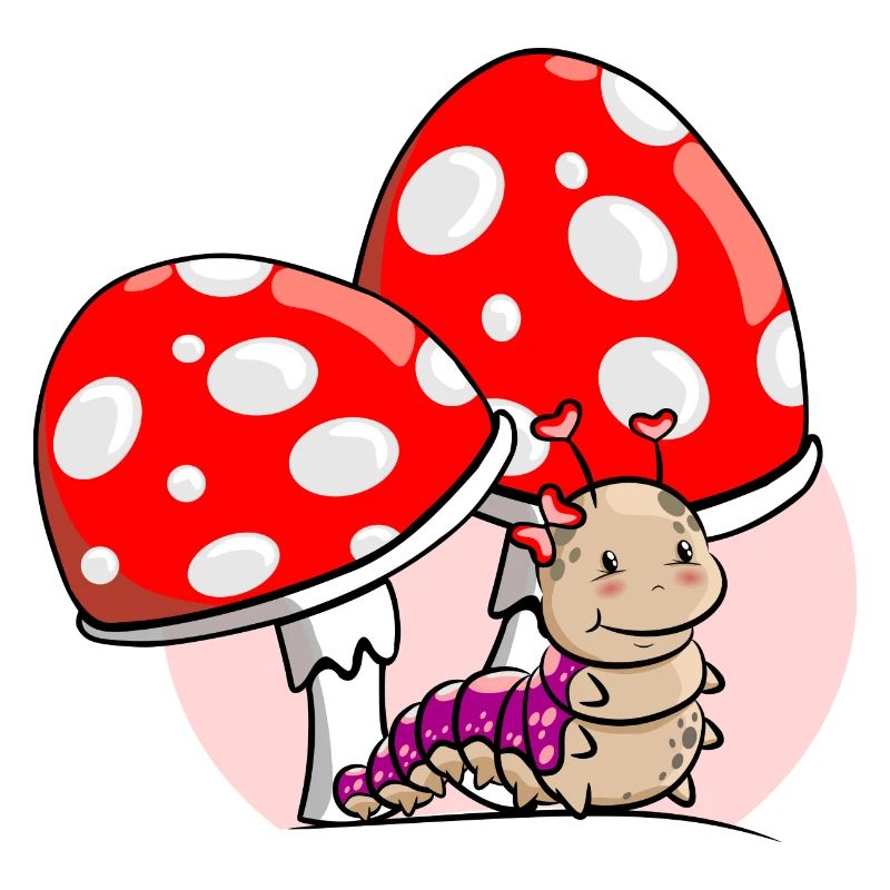 Chenille avec champignons