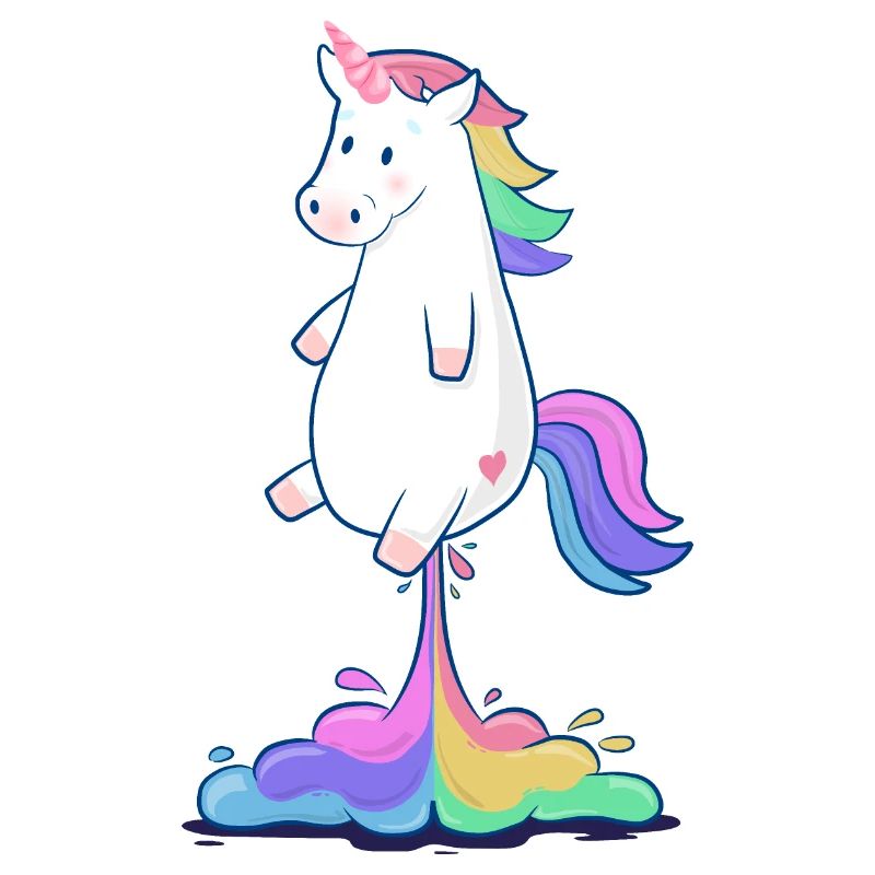 Pupsendes Regenbogen Einhorn