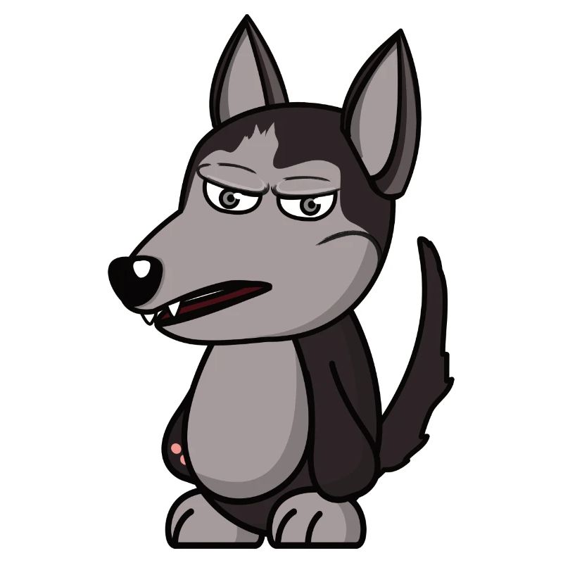 wütender Wolf angry grumpy Geschenk